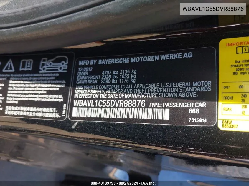 WBAVL1C55DVR88876 2013 BMW X1 xDrive28I