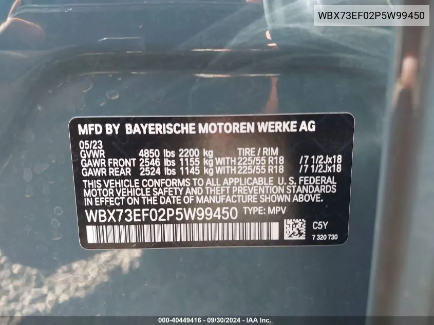 WBX73EF02P5W99450 2023 BMW X1 xDrive28I