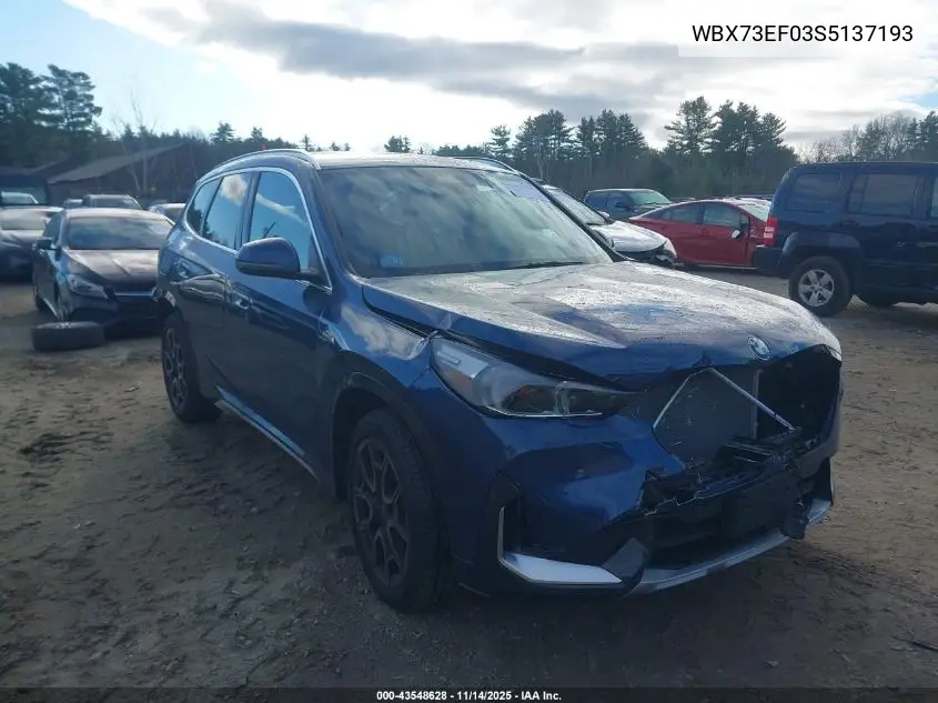 WBX73EF03S5137193 2025 BMW X1 xDrive28I