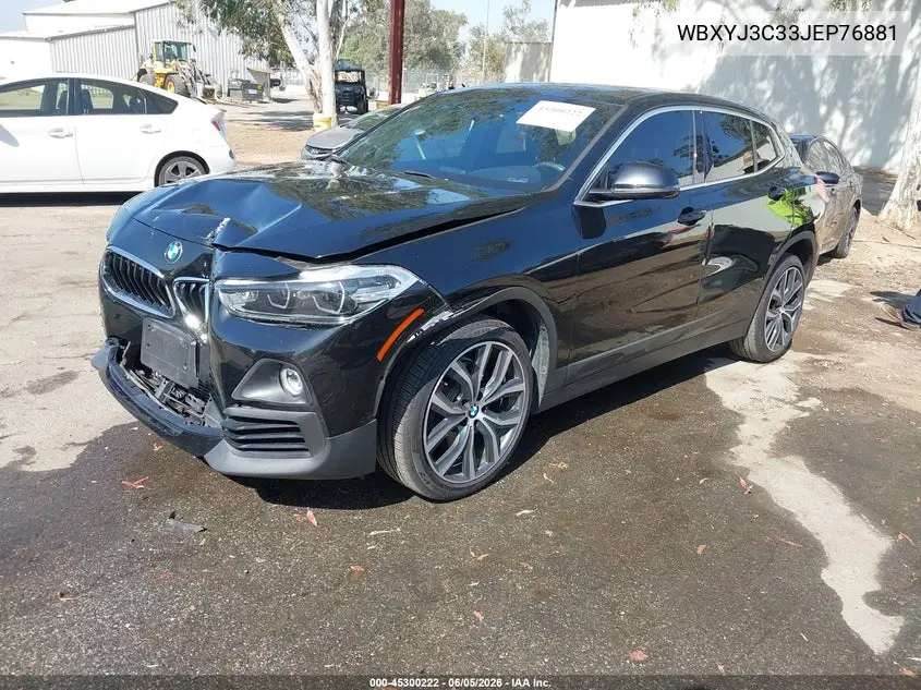 2018 BMW X2 Sdrive28I VIN: WBXYJ3C33JEP76881 Lot: 45300222