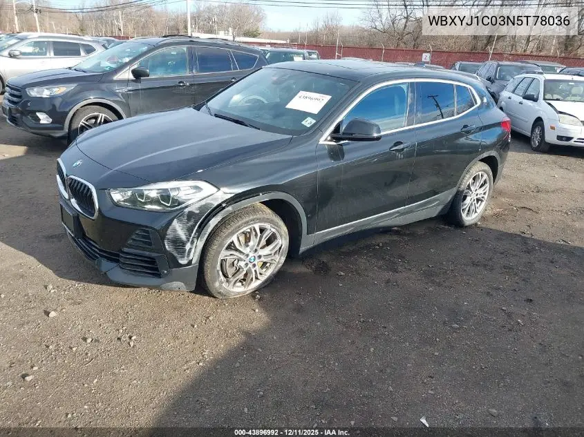 WBXYJ1C03N5T78036 2022 BMW X2 xDrive28I