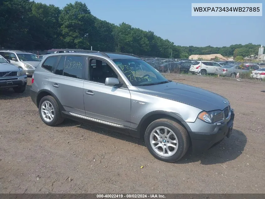 WBXPA73434WB27885 2004 BMW X3 2.5I