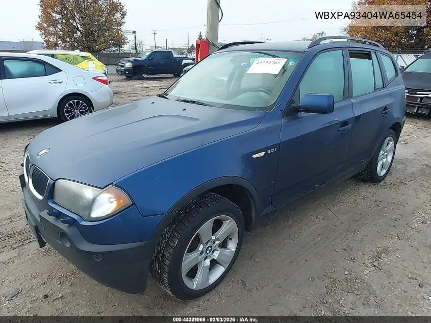 WBXPA93404WA65454 2004 BMW X3 3.0I