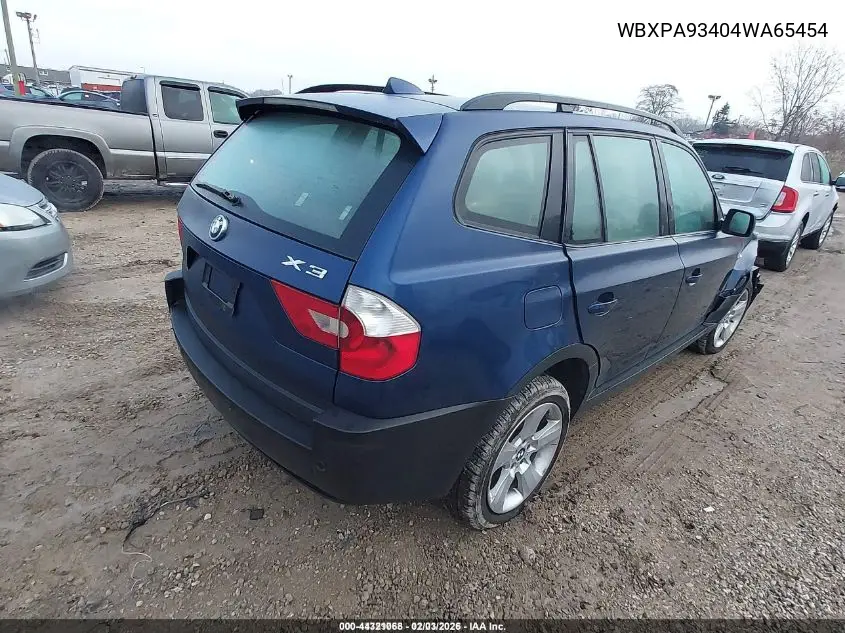 WBXPA93404WA65454 2004 BMW X3 3.0I