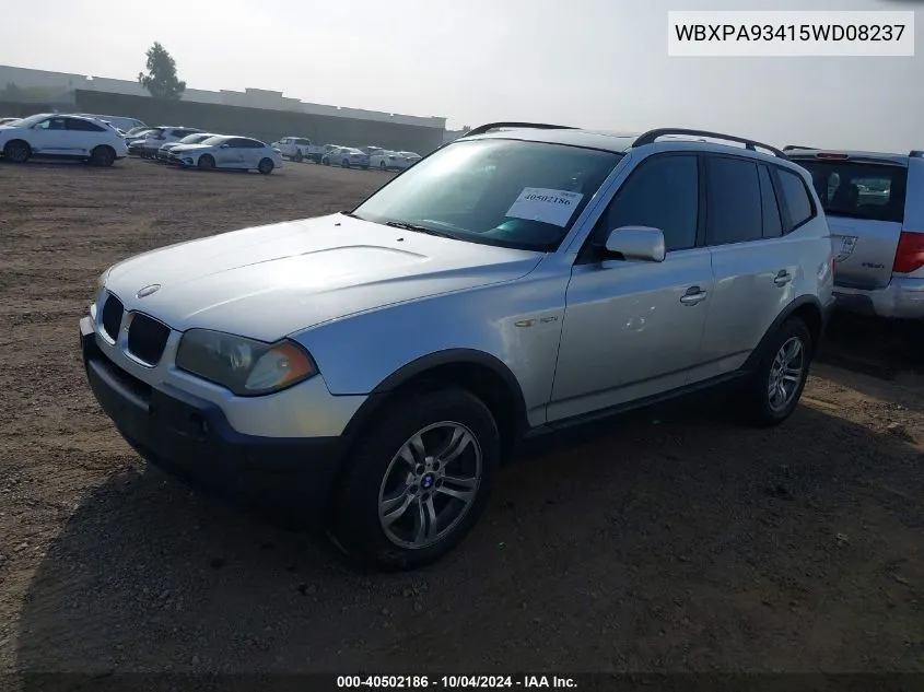 WBXPA93415WD08237 2005 BMW X3 3.0I