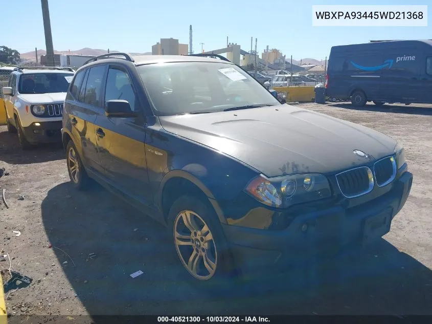 WBXPA93445WD21368 2005 BMW X3 3.0I