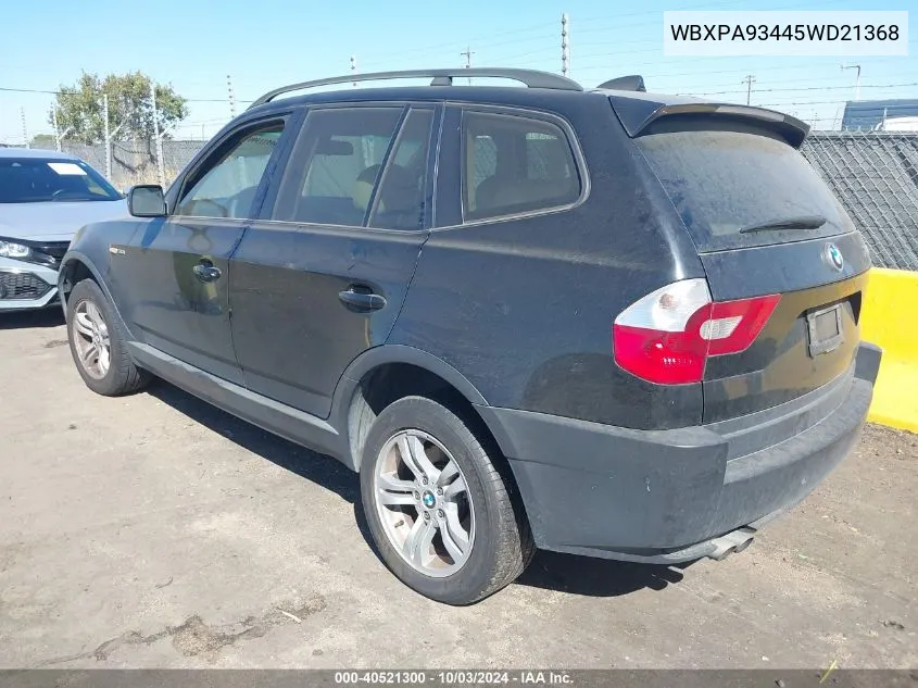 WBXPA93445WD21368 2005 BMW X3 3.0I