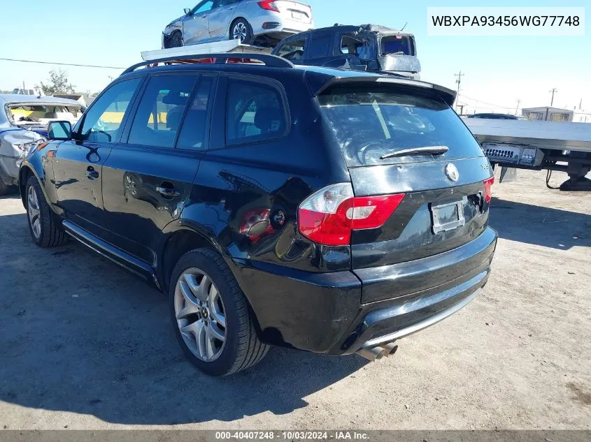 WBXPA93456WG77748 2006 BMW X3 3.0I