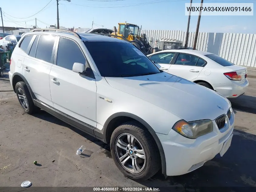 WBXPA934X6WG91466 2006 BMW X3 3.0I