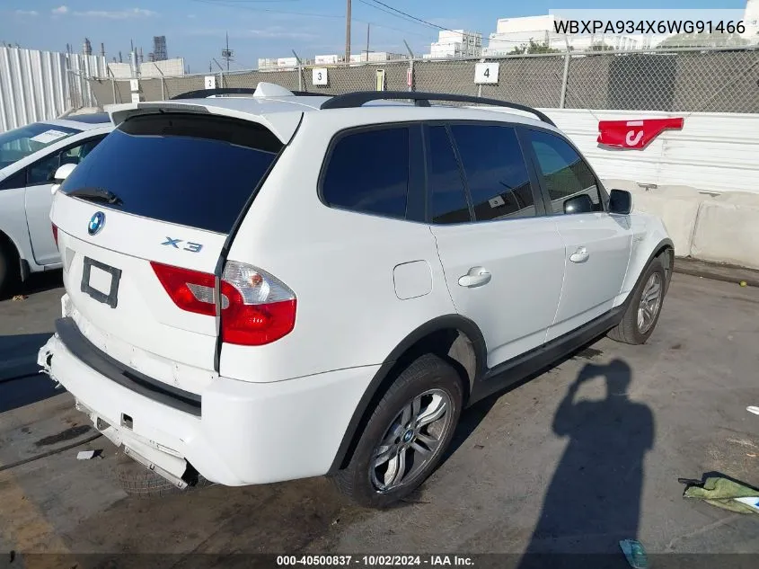 WBXPA934X6WG91466 2006 BMW X3 3.0I