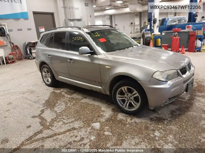 WBXPC93467WF12206 2007 BMW X3 3.0Si