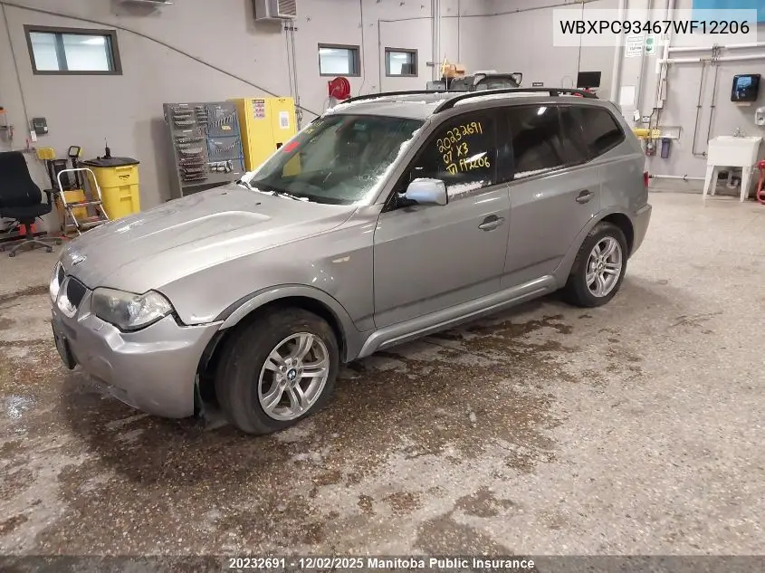 WBXPC93467WF12206 2007 BMW X3 3.0Si