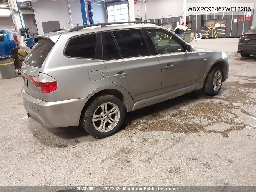 WBXPC93467WF12206 2007 BMW X3 3.0Si