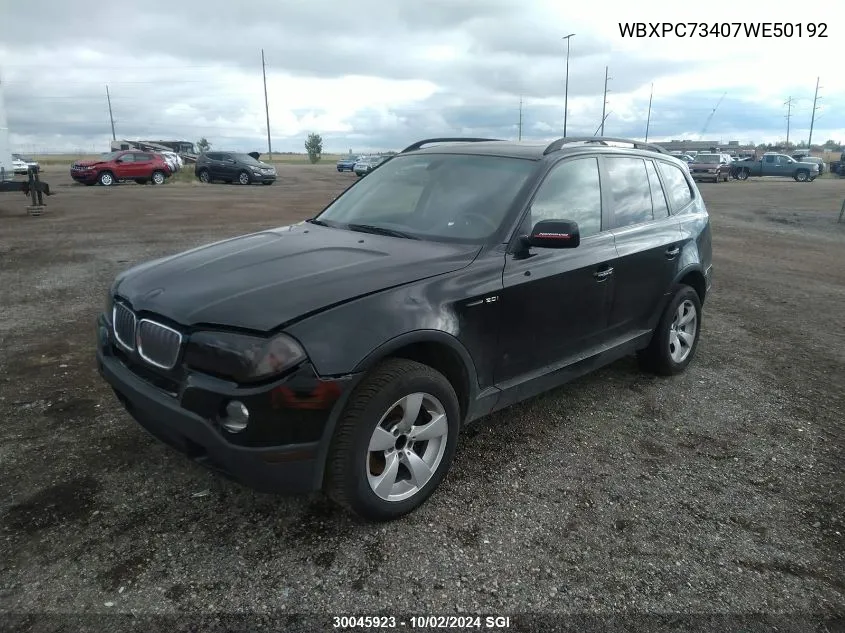 WBXPC73407WE50192 2007 BMW X3 3.0I