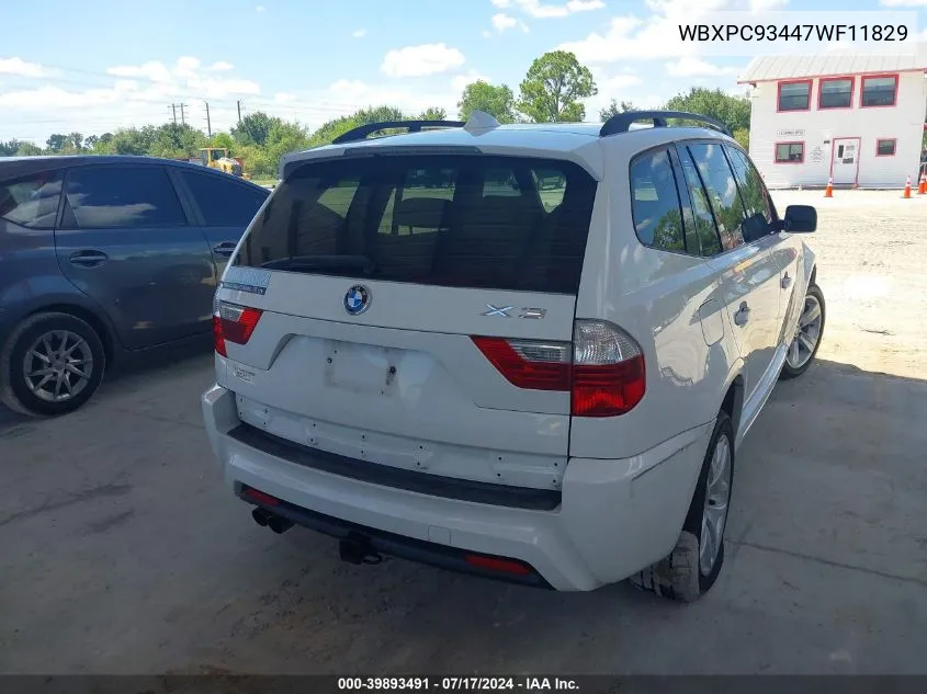 WBXPC93447WF11829 2007 BMW X3 3.0Si