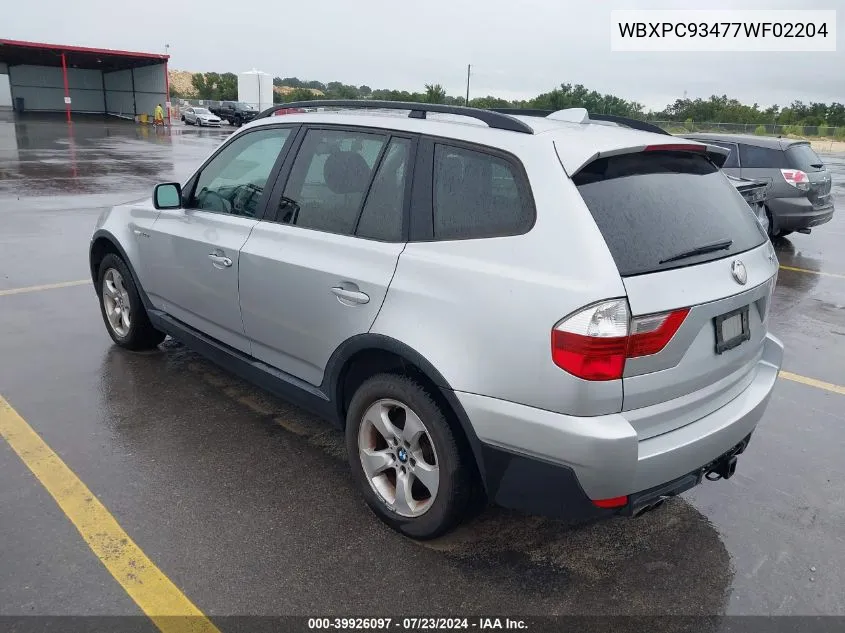 WBXPC93477WF02204 2007 BMW X3 3.0Si