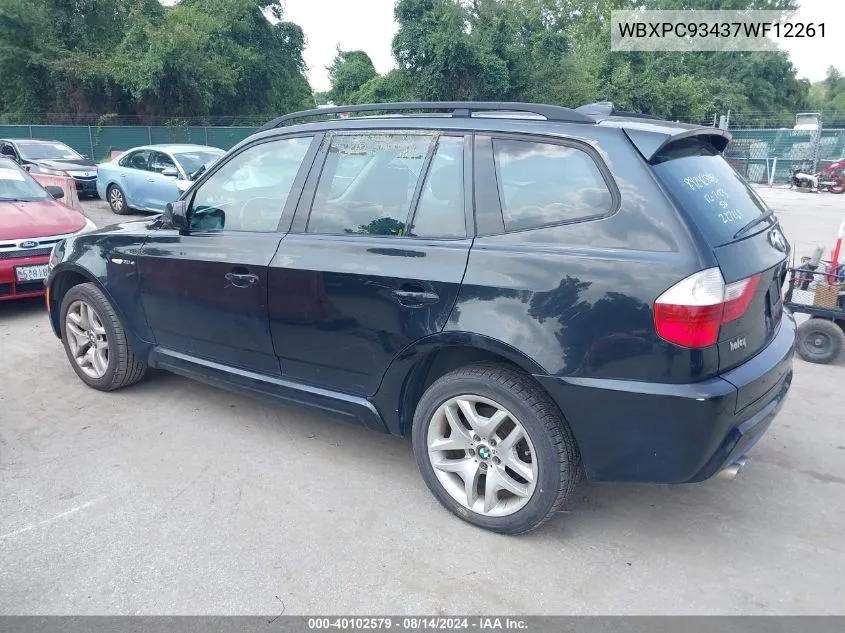 WBXPC93437WF12261 2007 BMW X3 3.0Si