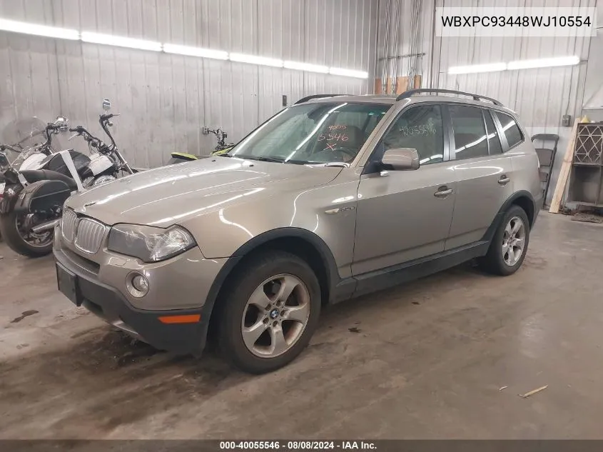 WBXPC93448WJ10554 2008 BMW X3 3.0Si