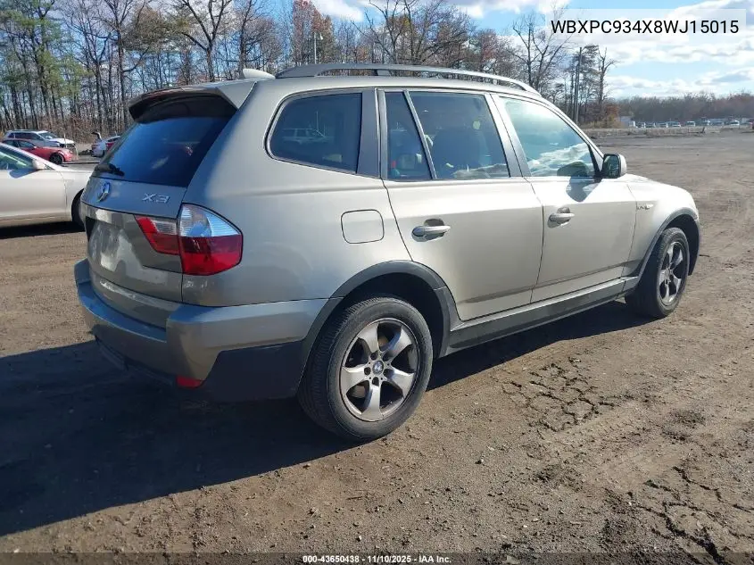 WBXPC934X8WJ15015 2008 BMW X3 3.0Si