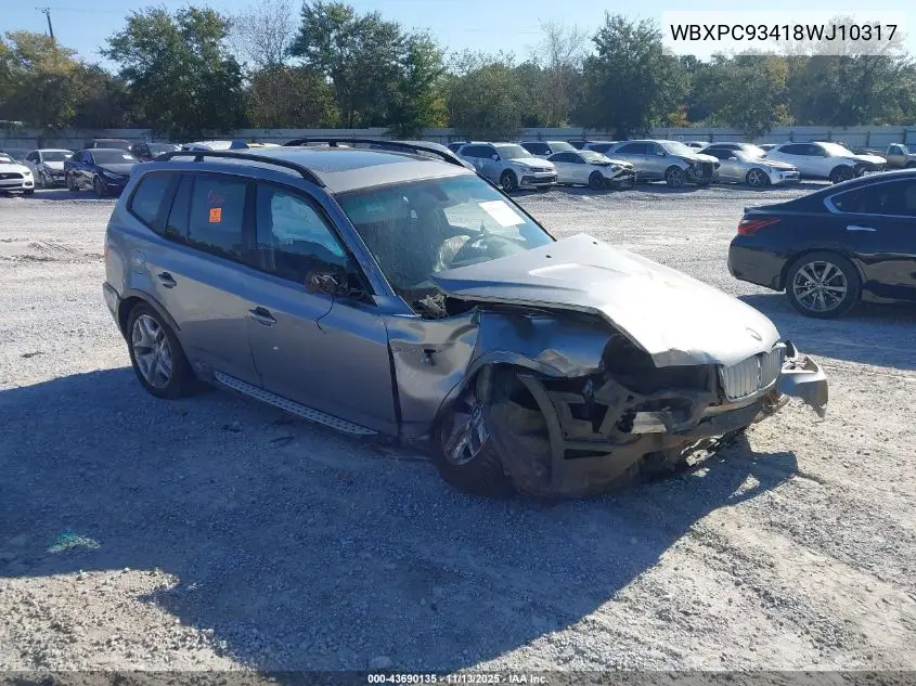 WBXPC93418WJ10317 2008 BMW X3 3.0Si
