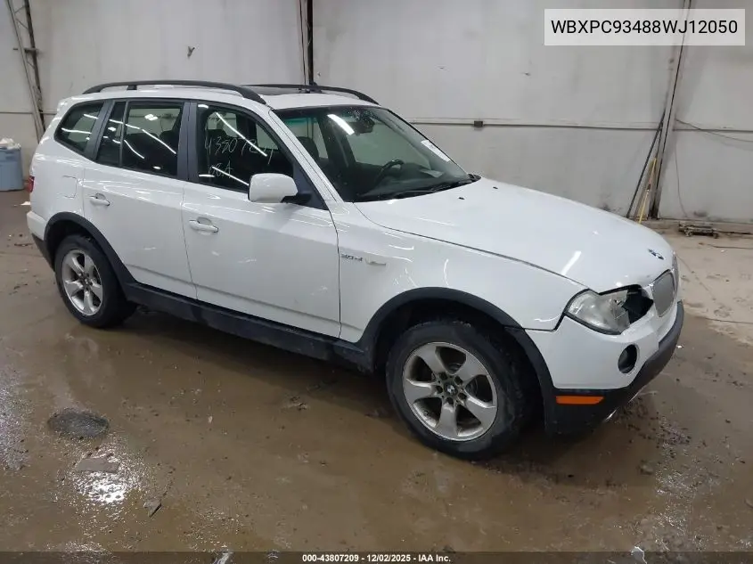 WBXPC93488WJ12050 2008 BMW X3 3.0Si