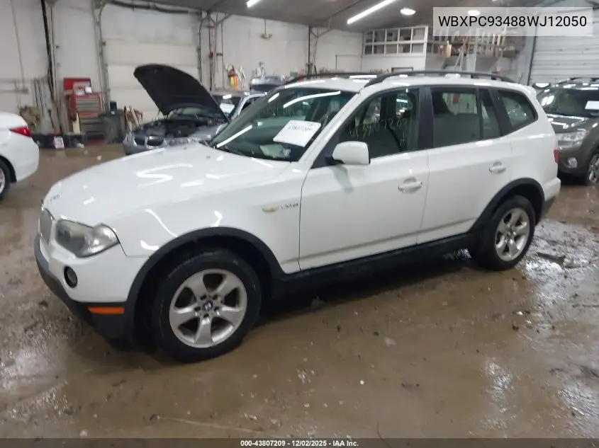 WBXPC93488WJ12050 2008 BMW X3 3.0Si