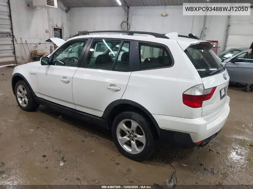 WBXPC93488WJ12050 2008 BMW X3 3.0Si