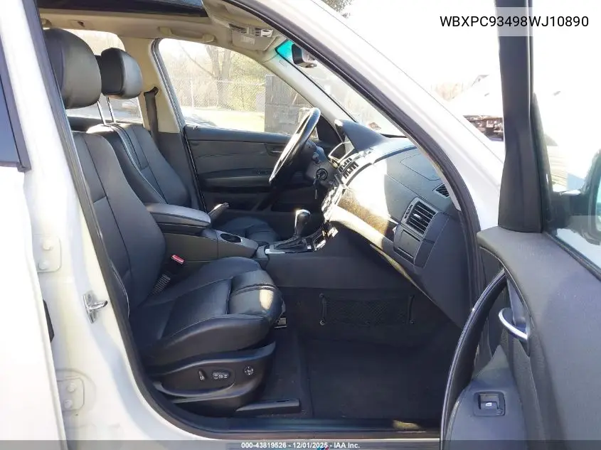 WBXPC93498WJ10890 2008 BMW X3 3.0Si
