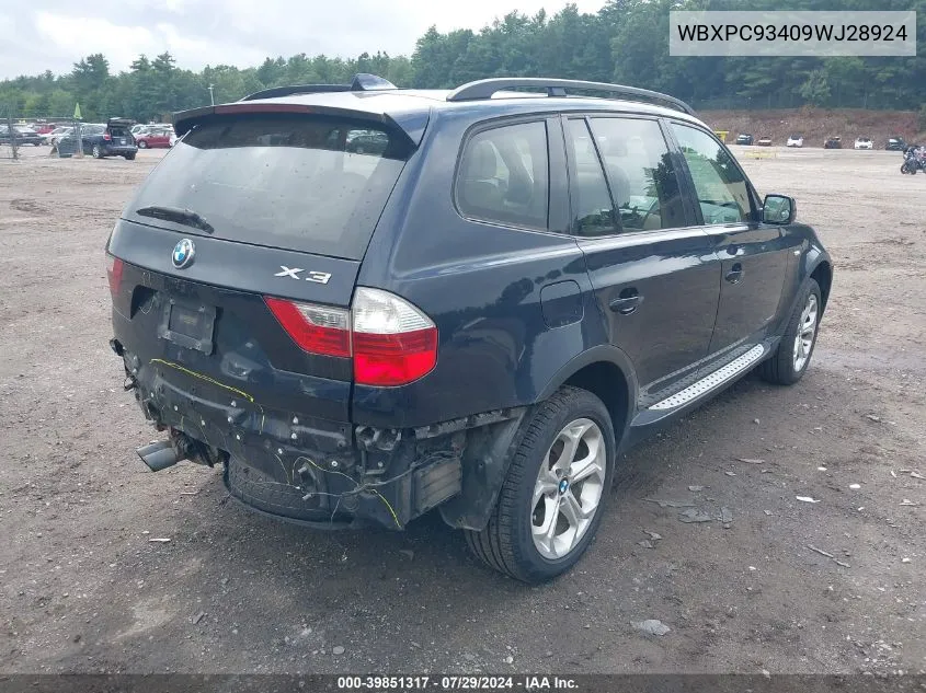 WBXPC93409WJ28924 2009 BMW X3 xDrive30I