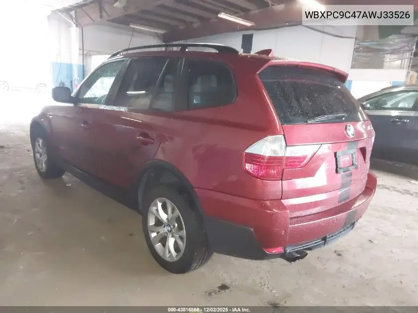 WBXPC9C47AWJ33526 2010 BMW X3 xDrive30I