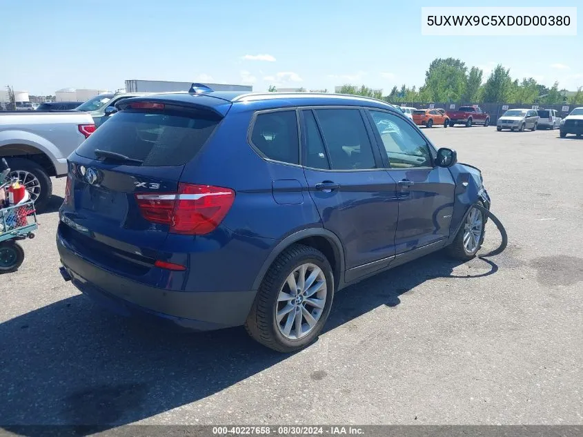 5UXWX9C5XD0D00380 2013 BMW X3 xDrive28I