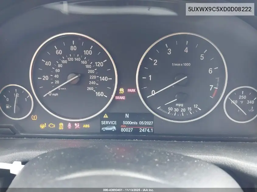 5UXWX9C5XD0D08222 2013 BMW X3 xDrive28I