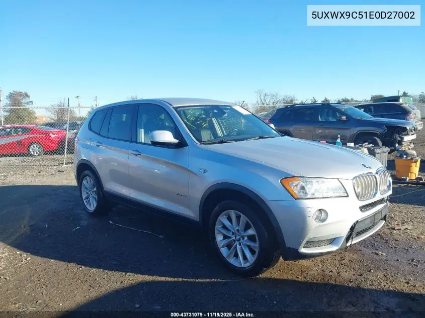 5UXWX9C51E0D27002 2014 BMW X3 xDrive28I