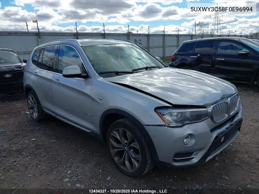 5UXWY3C58F0E96994 2015 BMW X3 xDrive28D