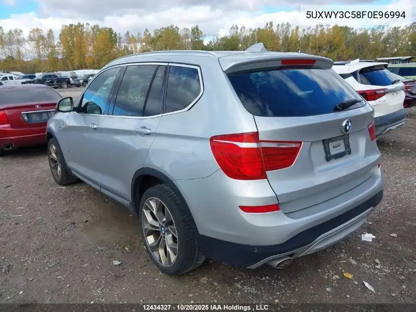 5UXWY3C58F0E96994 2015 BMW X3 xDrive28D