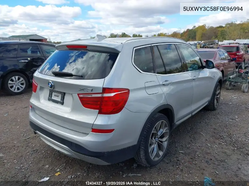 5UXWY3C58F0E96994 2015 BMW X3 xDrive28D