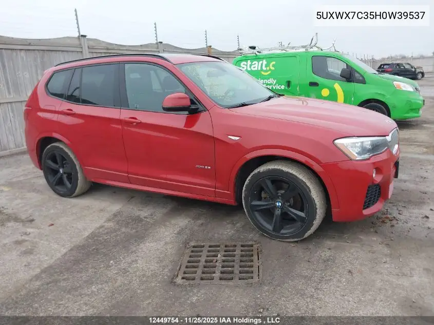5UXWX7C35H0W39537 2017 BMW X3 xDrive35I