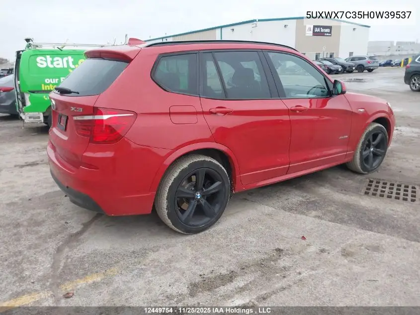 5UXWX7C35H0W39537 2017 BMW X3 xDrive35I
