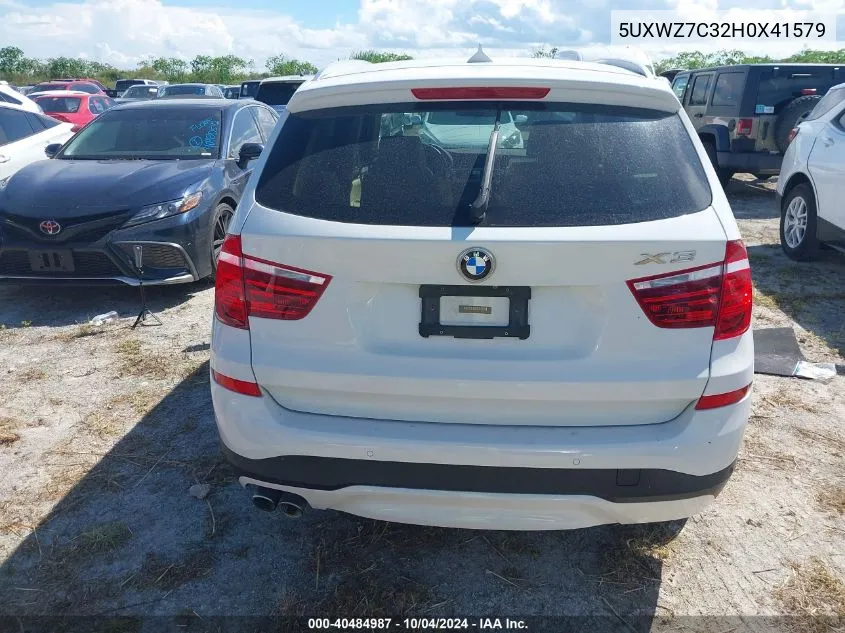 5UXWZ7C32H0X41579 2017 BMW X3 Sdrive28I