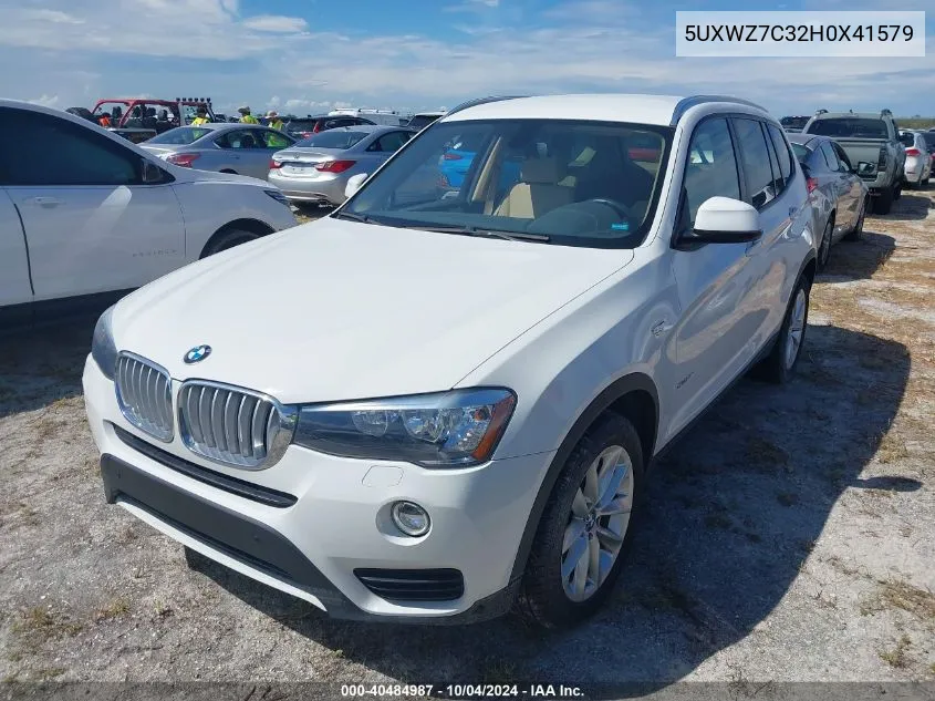 5UXWZ7C32H0X41579 2017 BMW X3 Sdrive28I