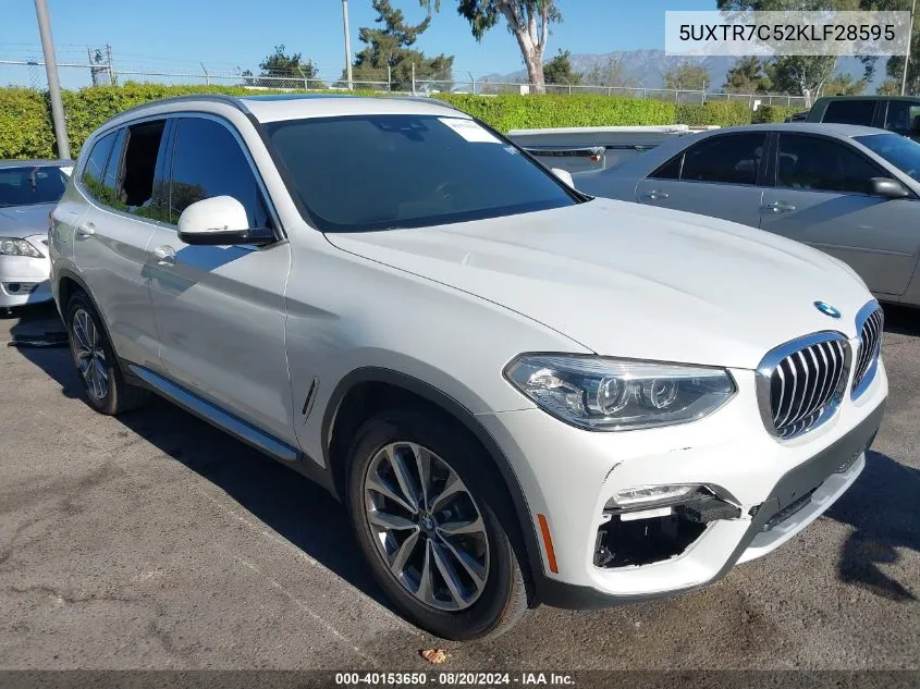 5UXTR7C52KLF28595 2019 BMW X3 Sdrive30I