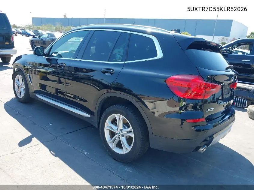 5UXTR7C55KLR52026 2019 BMW X3 Sdrive30I