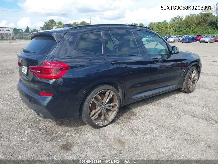 5UXTS3C58K0Z08391 2019 BMW X3 M40I