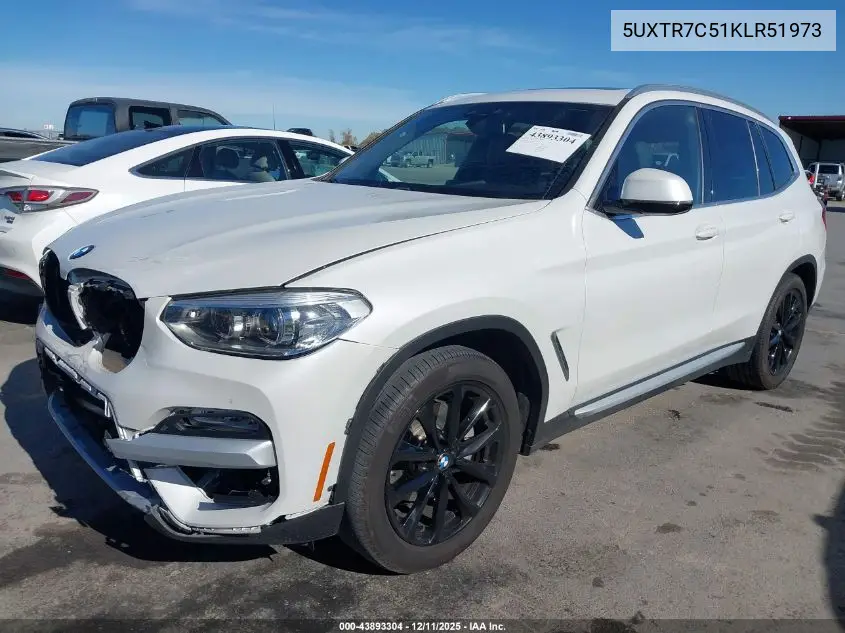 5UXTR7C51KLR51973 2019 BMW X3 Sdrive30I
