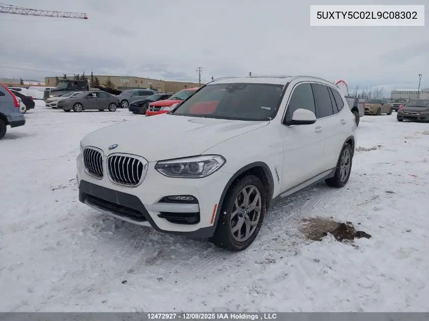 5UXTY5C02L9C08302 2020 BMW X3 xDrive30I