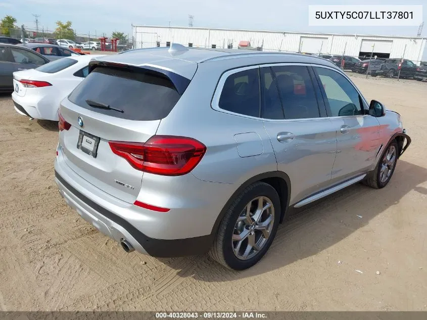 5UXTY5C07LLT37801 2020 BMW X3 xDrive30I