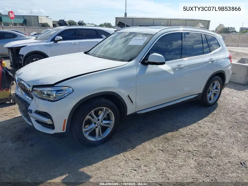 5UXTY3C07L9B53866 2020 BMW X3 Sdrive30I