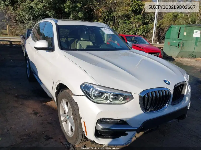 5UXTY3C02L9D02667 2020 BMW X3 Sdrive30I