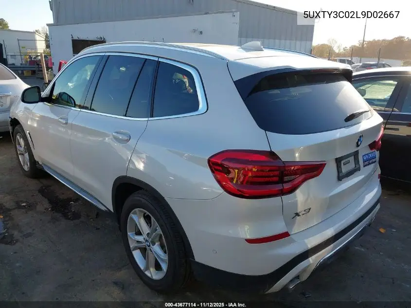 5UXTY3C02L9D02667 2020 BMW X3 Sdrive30I