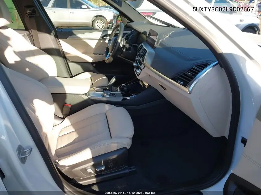 5UXTY3C02L9D02667 2020 BMW X3 Sdrive30I